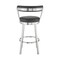Armen Living Bryant 30" Bar Height Swivel Bar Stool in Brushed Stainless Steel Finish and Black Faux Leather LCBYBABSBL30 - alternate 7